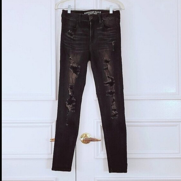 American Eagle Outfitters- Hi-Rise Jegging Super-Super Stretch-Black - Picture 15 of 16